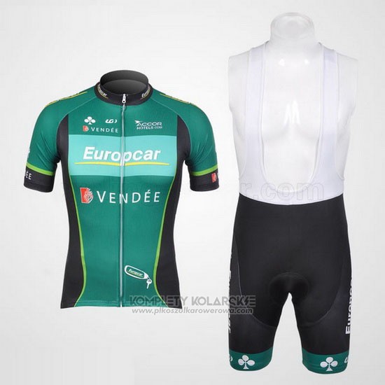 2012 Odziez Rowerowa Europcar Zielony Krotkie Rekawy i Rowerowe Szelkach